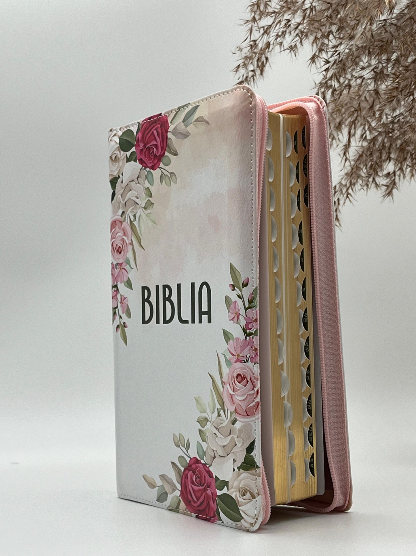 Biblia SBIR 056 ZTI Floral Alb