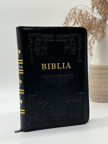 Biblia handmade neagră - marimea medie (057)