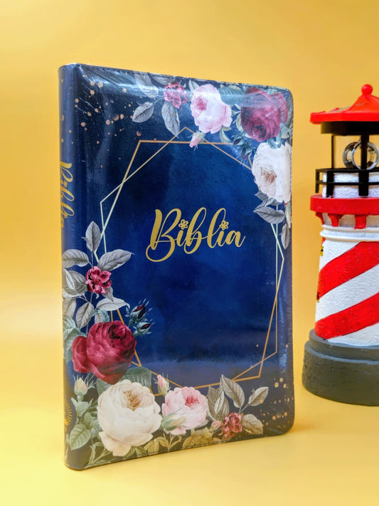 Biblia SBIR 076 ZTI Floral Albastru
